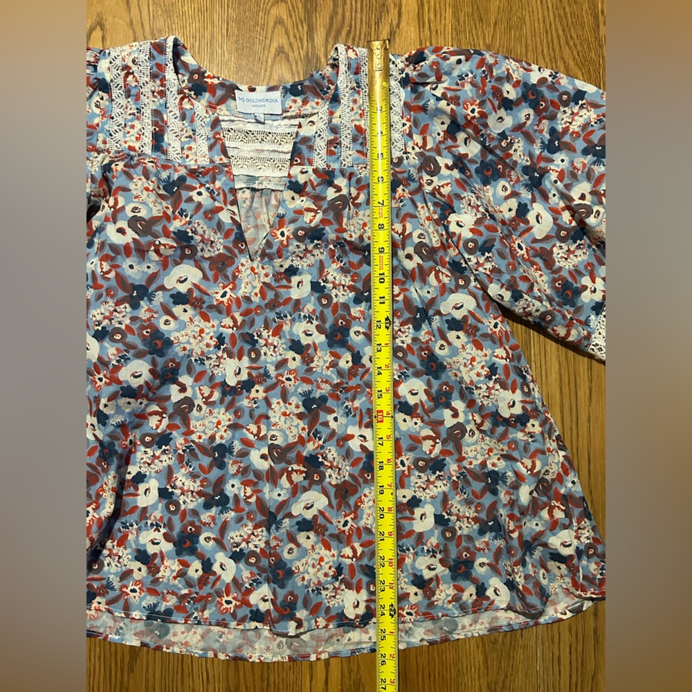 Mi Golondrina Chela Floral‎ Marino Specialty Blouse 💫 - Picture 8 of 12